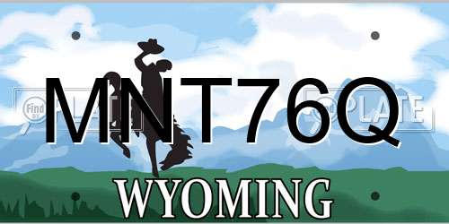 MNT76Q Wyoming License Plate