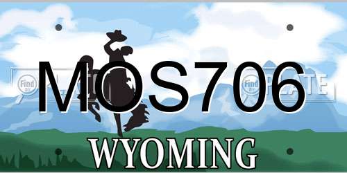MOS706 Wyoming License Plate