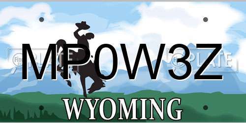 MP0W3Z Wyoming License Plate