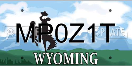 MP0Z1T Wyoming License Plate