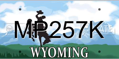 MP257K Wyoming License Plate