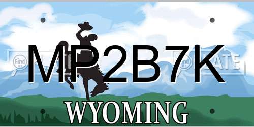 MP2B7K Wyoming License Plate