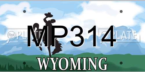MP314 Wyoming License Plate
