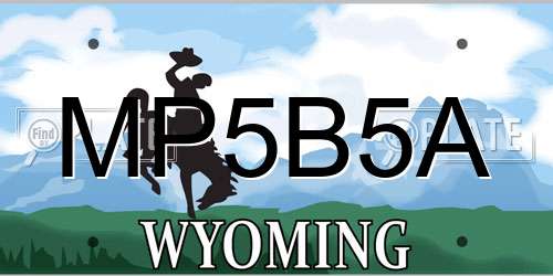 MP5B5A Wyoming License Plate