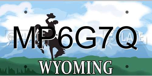 MP6G7Q Wyoming License Plate