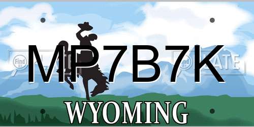MP7B7K Wyoming License Plate