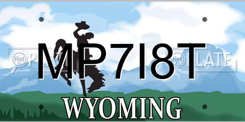 MP7I8T Wyoming License Plate