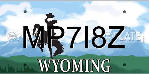 MP7I8Z Wyoming License Plate