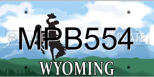 MPB554 Wyoming License Plate
