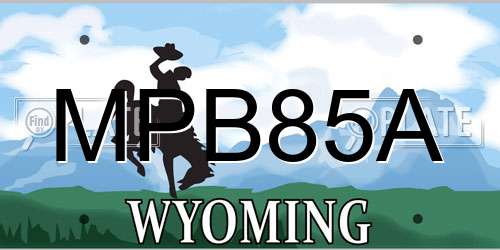 MPB85A Wyoming License Plate
