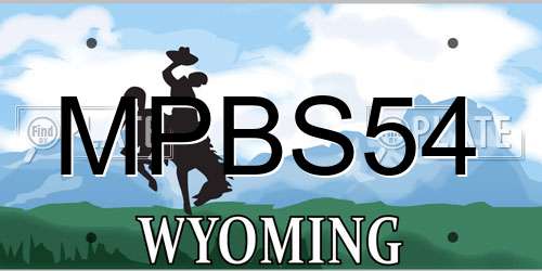 MPBS54 Wyoming License Plate