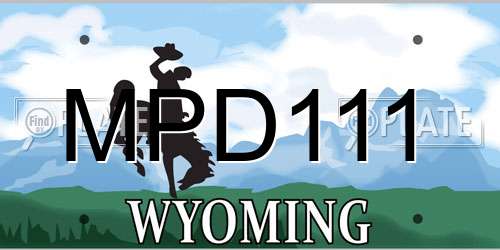 MPD111 Wyoming License Plate