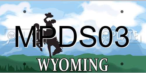 MPDS03 Wyoming License Plate