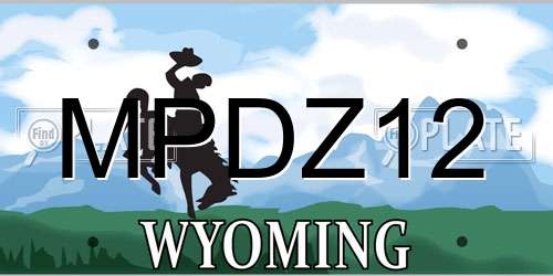 MPDZ12 Wyoming License Plate