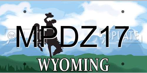 MPDZ17 Wyoming License Plate