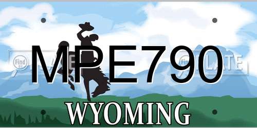 MPE790 Wyoming License Plate