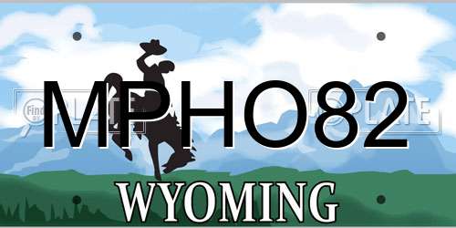 MPHO82 Wyoming License Plate
