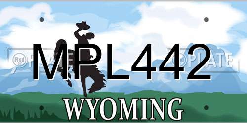 MPL442 Wyoming License Plate