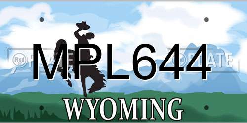 MPL644 Wyoming License Plate