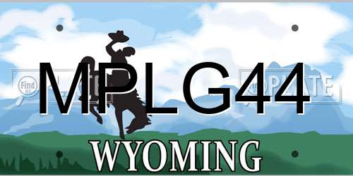 MPLG44 Wyoming License Plate