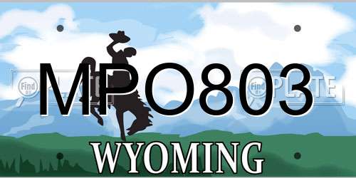 MPO803 Wyoming License Plate