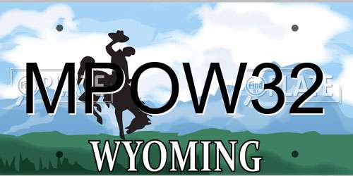 MPOW32 Wyoming License Plate