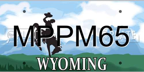 MPPM65 Wyoming License Plate
