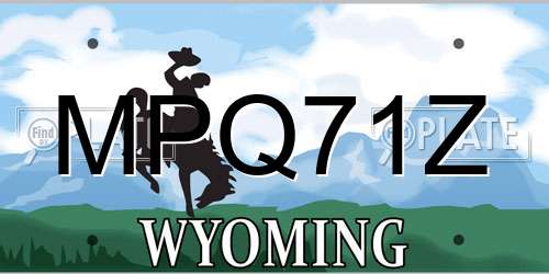 MPQ71Z Wyoming License Plate
