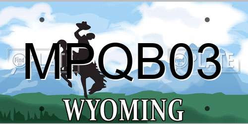 MPQB03 Wyoming License Plate
