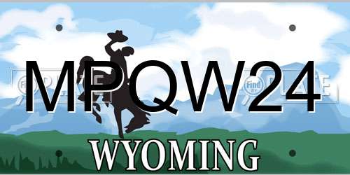 MPQW24 Wyoming License Plate