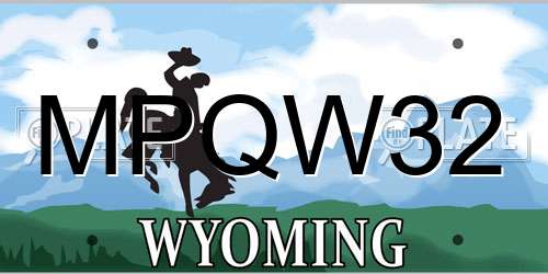 MPQW32 Wyoming License Plate