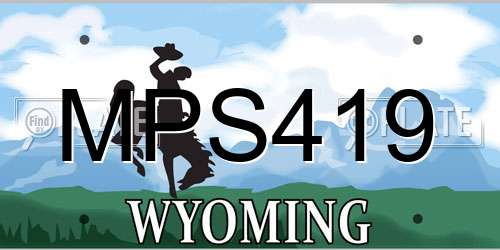 MPS419 Wyoming License Plate