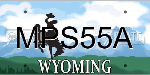 MPS55A Wyoming License Plate