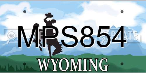 MPS854 Wyoming License Plate