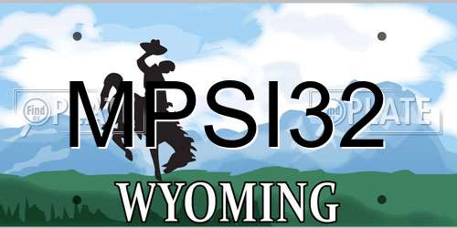 MPSI32 Wyoming License Plate