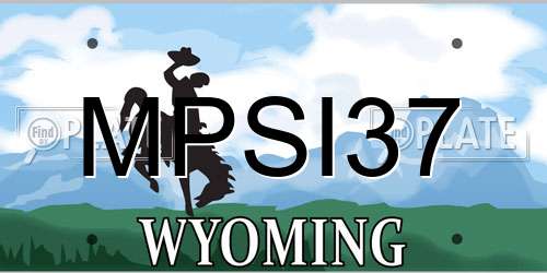 MPSI37 Wyoming License Plate