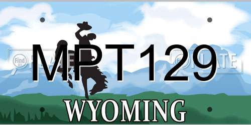 MPT129 Wyoming License Plate