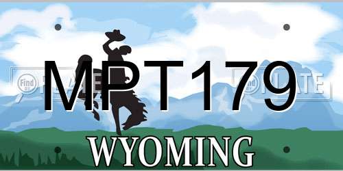 MPT179 Wyoming License Plate