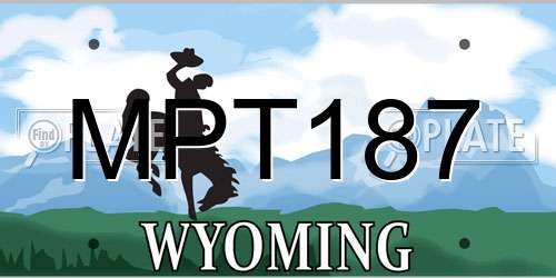 MPT187 Wyoming License Plate