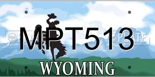 MPT513 Wyoming License Plate