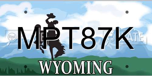 MPT87K Wyoming License Plate