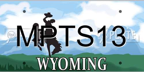 MPTS13 Wyoming License Plate