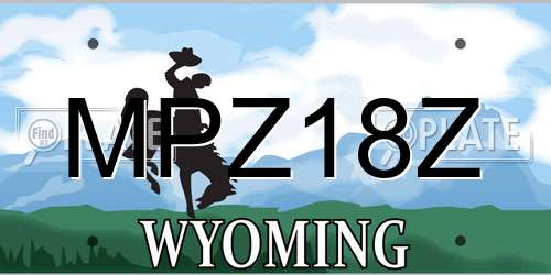 MPZ18Z Wyoming License Plate