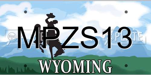MPZS13 Wyoming License Plate