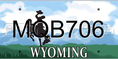 MQB706 Wyoming License Plate