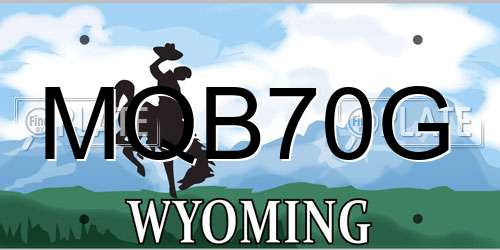 MQB70G Wyoming License Plate