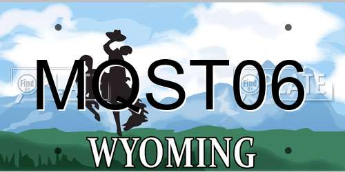 MQST06 Wyoming License Plate