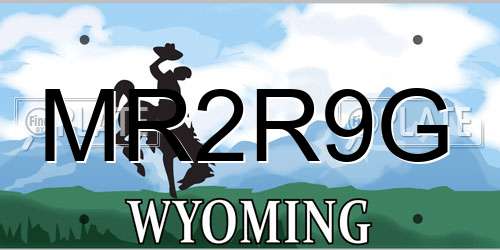 MR2R9G Wyoming License Plate