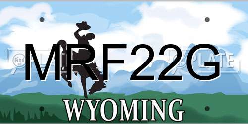 MRF22G Wyoming License Plate
