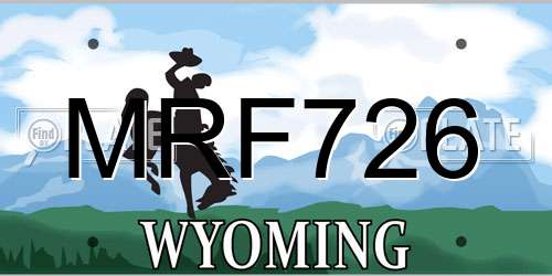 MRF726 Wyoming License Plate